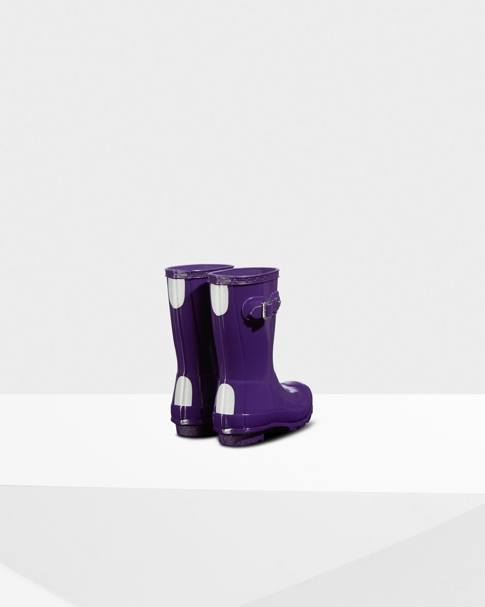 Hunter Original Little Gloss Rain Boots - Sale Clearance Kids Blue Purple - TIPBWE470